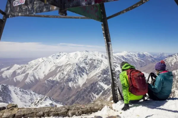 Sommet du Toubkal, point culminant du Haut Atlas marocain