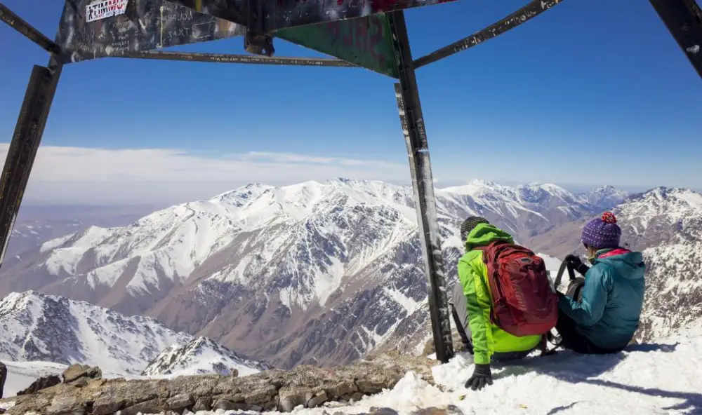 Sommet du Toubkal, point culminant du Haut Atlas marocain