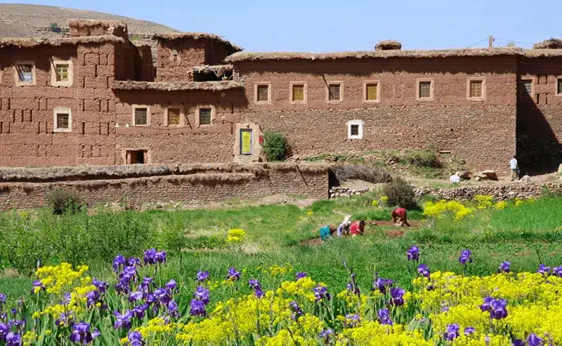 trek la vallée heureuse, Maison berbère traditionnelle en terre crue dans la vallée d’Aït Bougmez