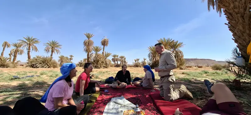 trek désert vallée du Draa, pause pique-nique