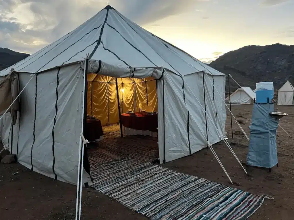 mobile luxury dining tent, High Atlas