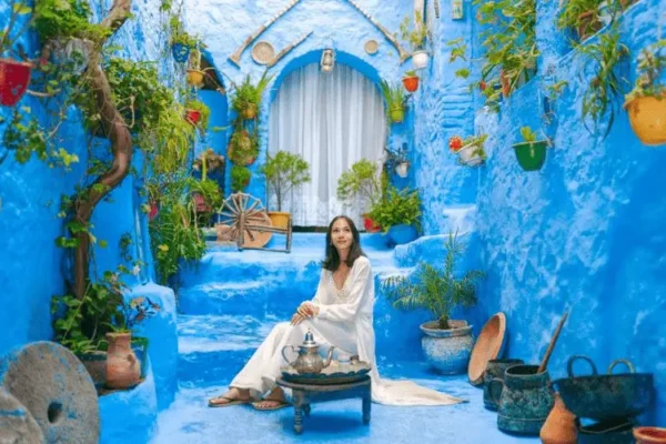 Chefchaouen blue medina during a Morocco imperial cities and Middle Atlas trek